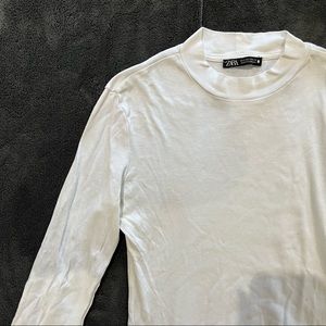 Zara | White Mock-Neck Top